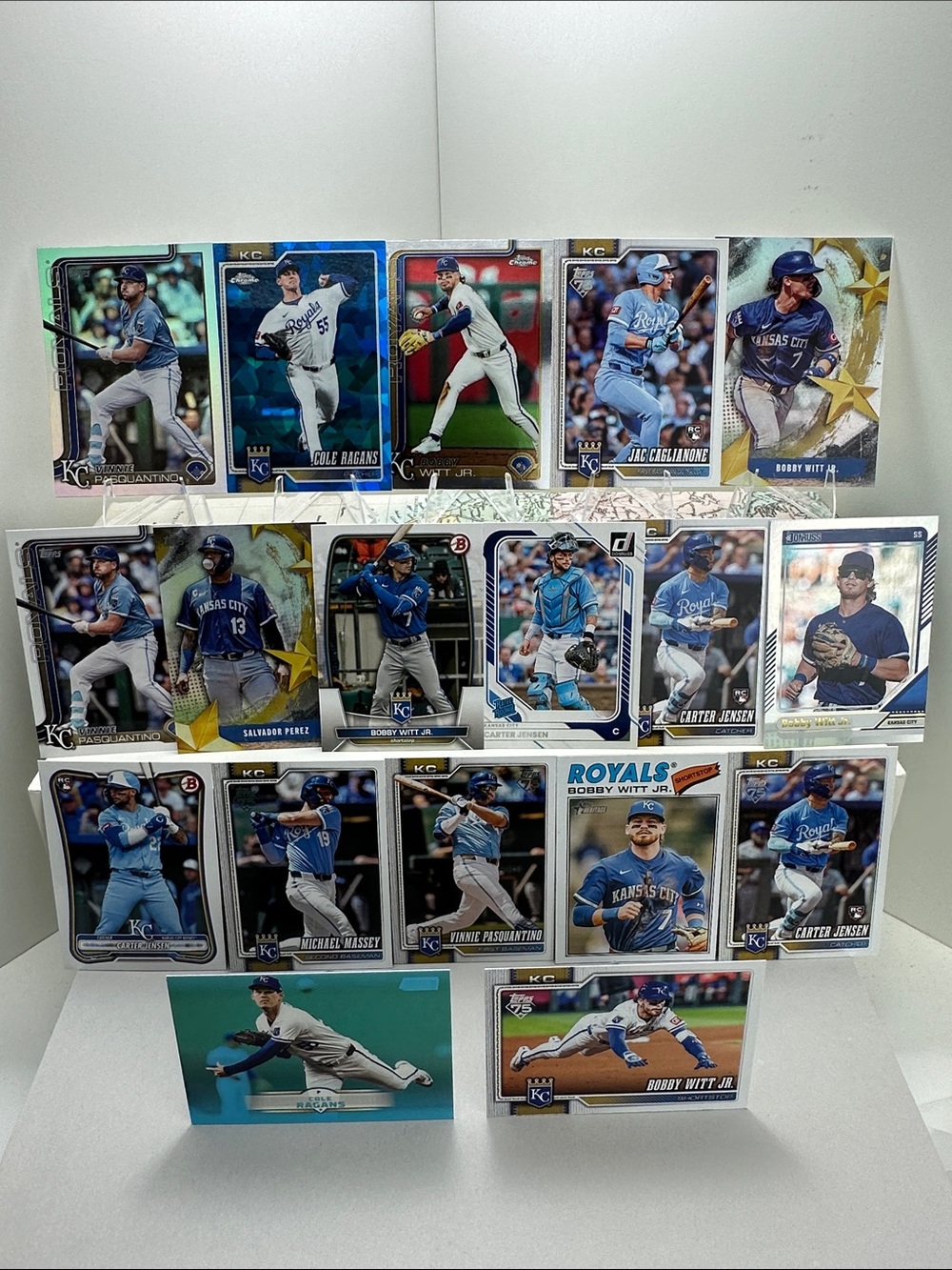 Bobby Witt Jr. + Jac Caglianone/Carter Jensen Rookies Royals lot of 18